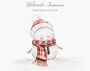 Illustration de bonhomme de neige aquarelle, bonhomme de neige, illustration numérique, fichier JPEG