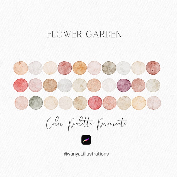 Flower Garden, Procreate Color Palette, Procreate Swatches, Color Swatches, Procreate, Digital Download