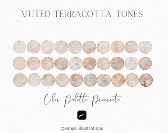 Muted Terracotta Tones, Procreate Color Palette, Procreate Swatches, Color Swatches, Procreate, Digital Download