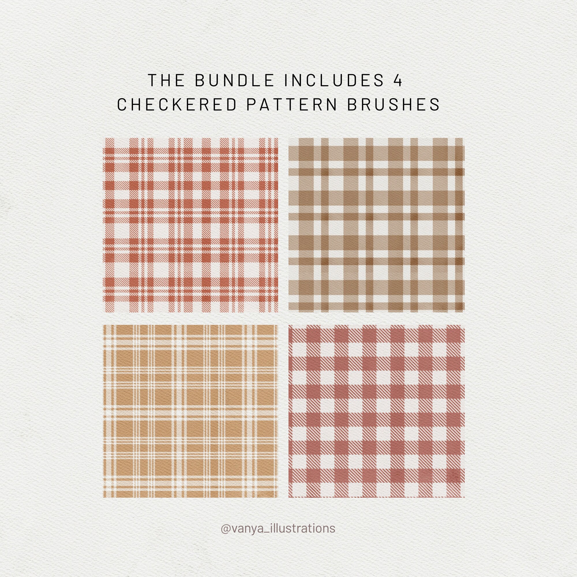 Checkered Pattern Brush Set for Procreate, Brush Set for Ipad, Brush ...
