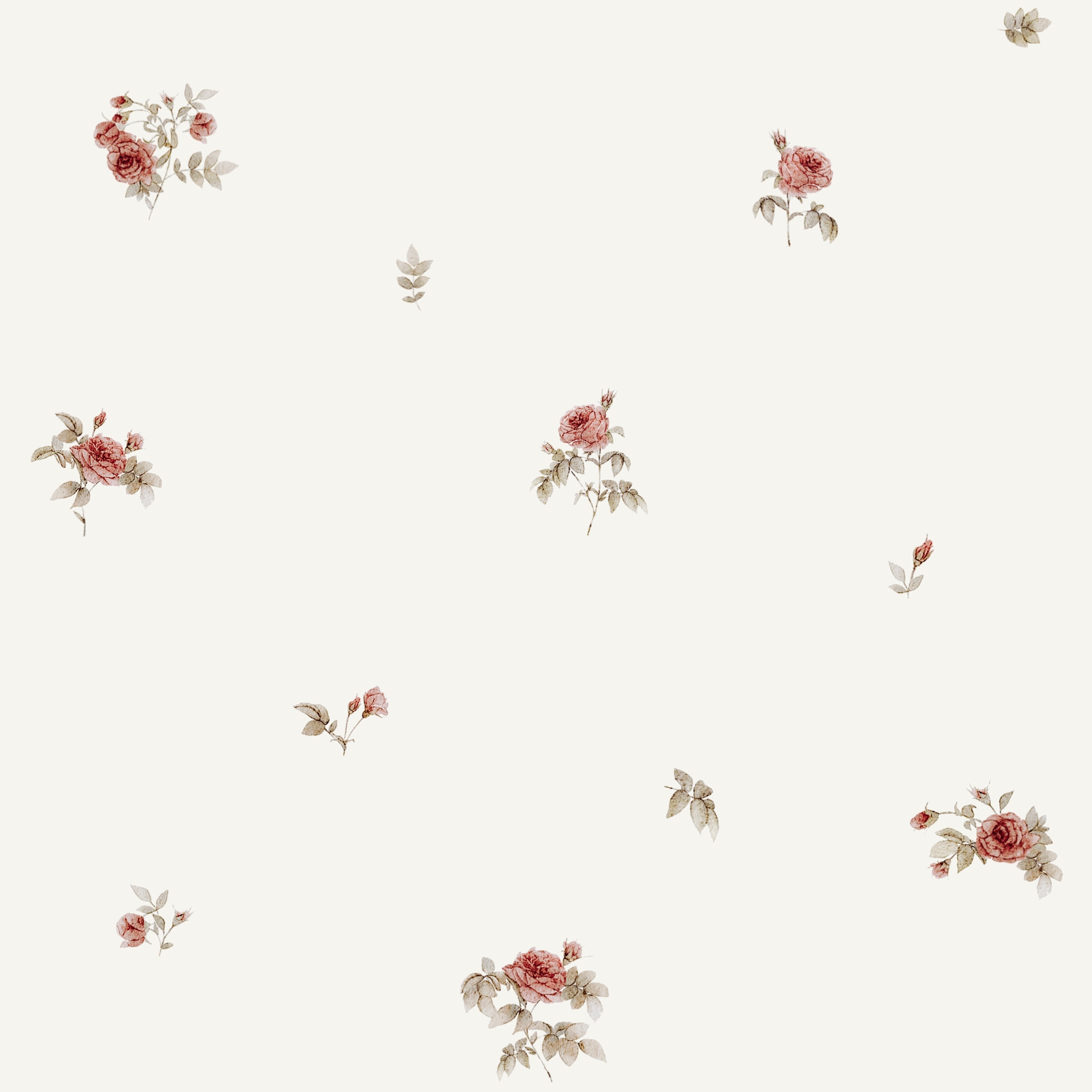 Red Wild Roses Design, Botanical Pattern, Design, Seamless Pattern, Fabric Pattern, Vintage Pattern, Cottagecore Pattern