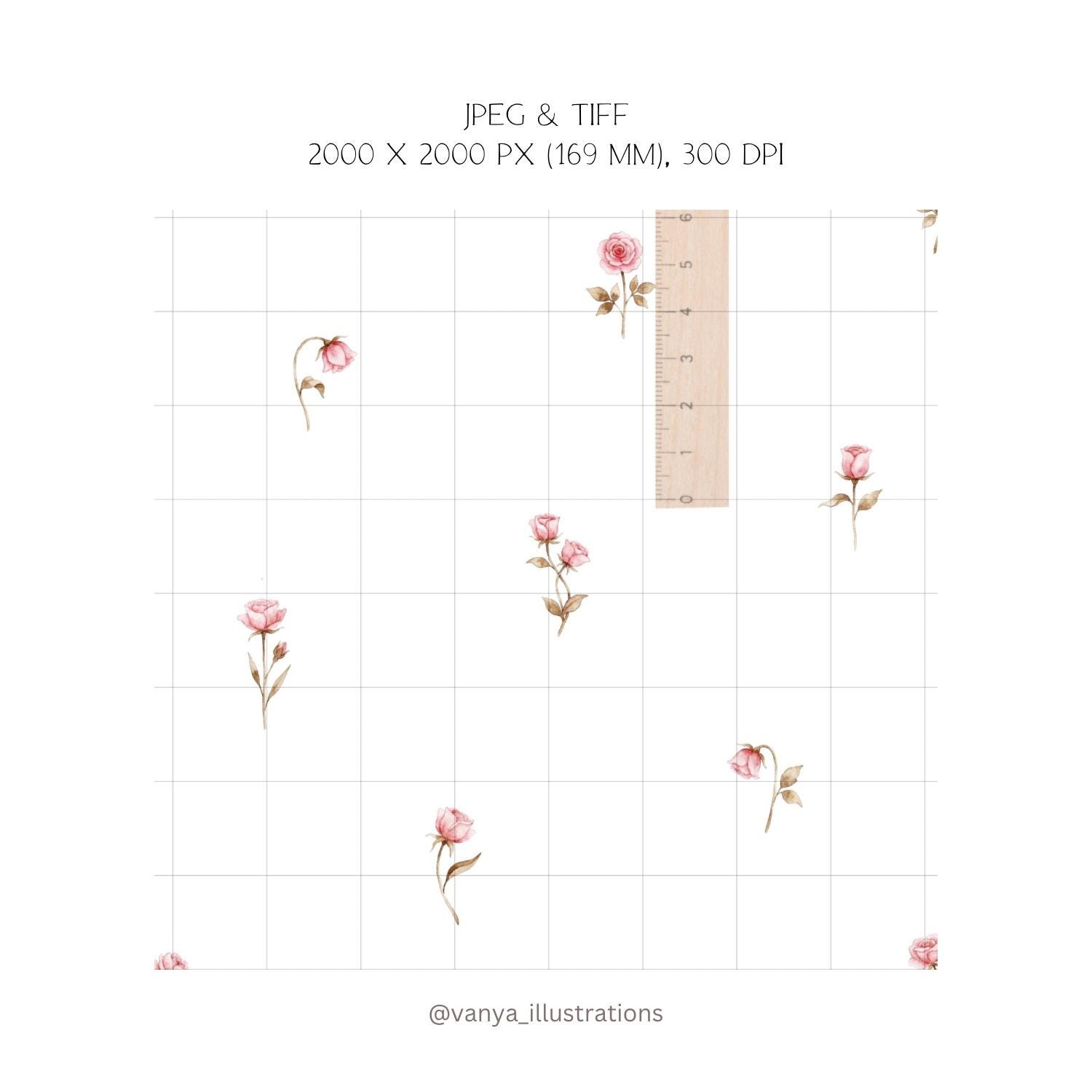 Tiny Roses Design Exclusive Seamless Pattern Tiny Roses, Seamless Design, Fabric Print ...