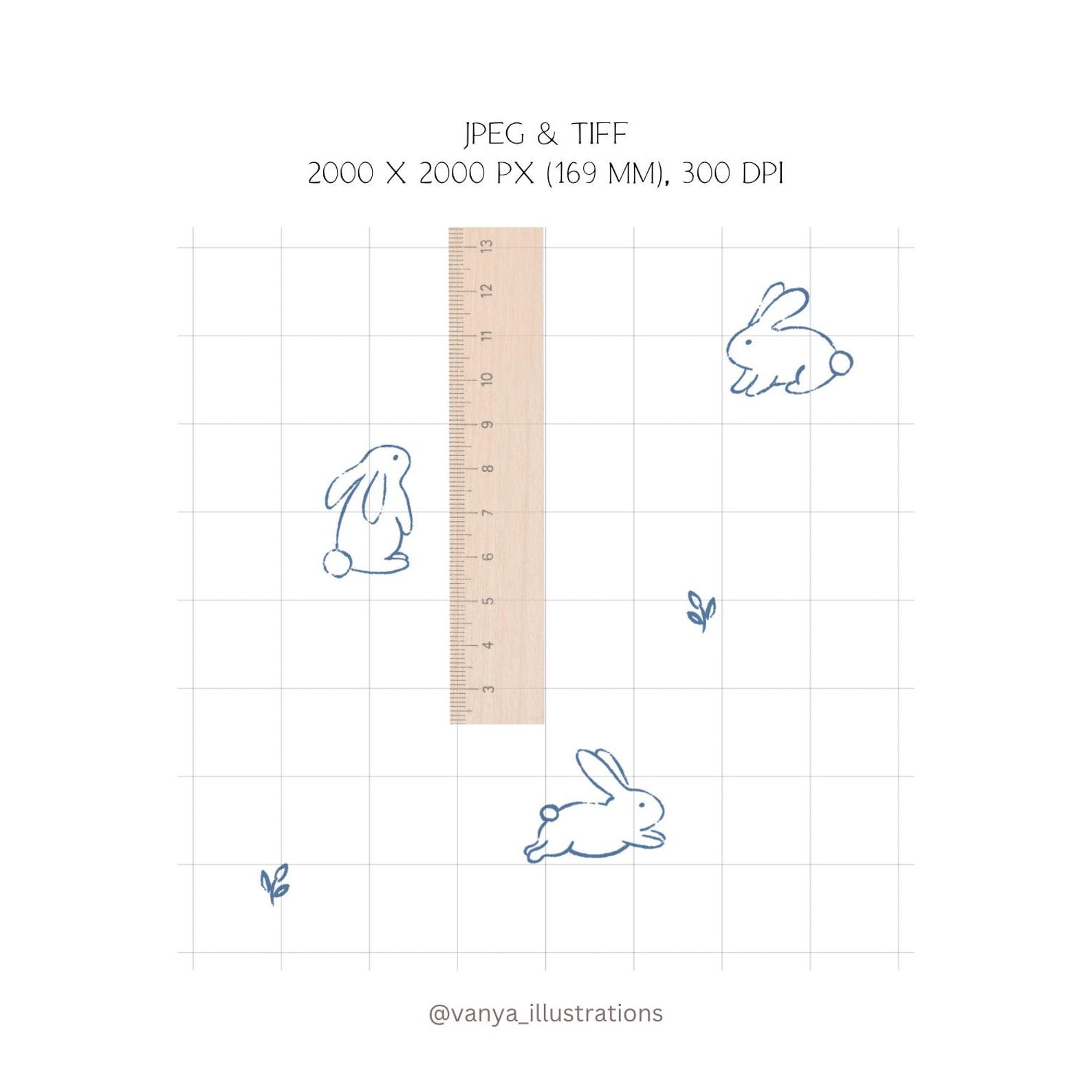 Rabbit Grid Pattern Exclusive Seamless Pattern Small Rabbit, Seamless Design, Seamless ...
