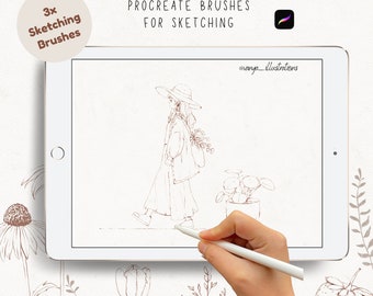 Procreate Brushes for Sketching, Procreate Brushes, Sketch Brush, Ink Brush, Chalk Brush, Procreate, Line Art Brush, iPad