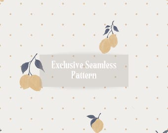 Exclusive Seamless Pattern Gouache Lemons, Seamless Design, Seamless Pattern, Fabric Pattern, Minimalistic, Commercial Use
