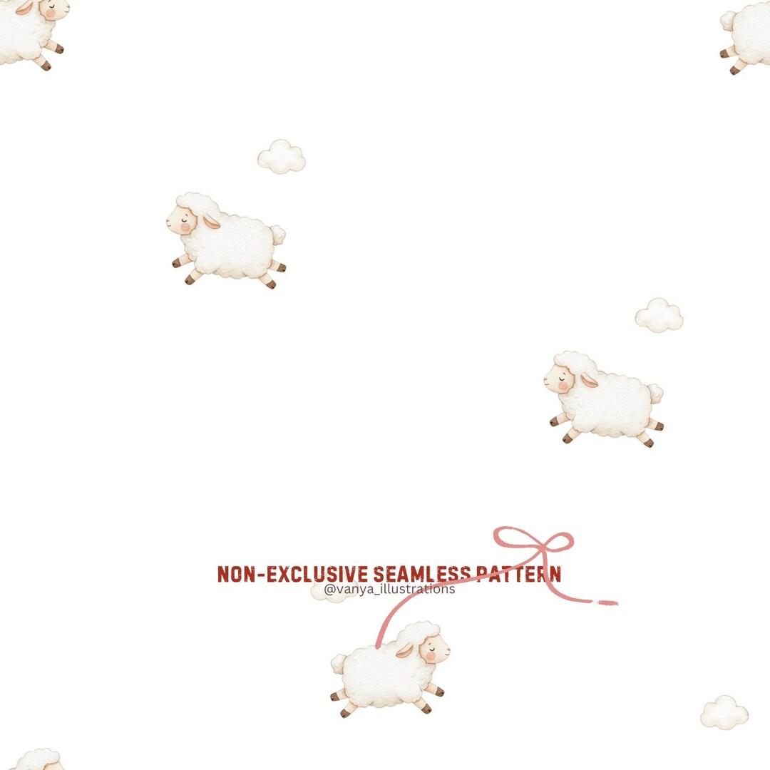 Sheep Pattern Design Non-exclusive Seamless Calm Sheep, Pattern Design, Gender Neutral ...