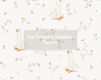 Non-Exclusive Seamless Pattern Cute Duck 02, Design, Fabric Pattern, Cute, Minimalistic, Gender Neutral, Kids, Baby