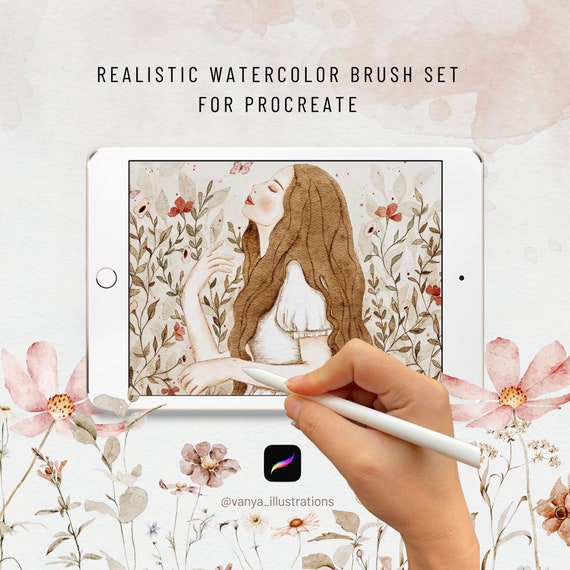 Realistic Watercolor Brush Set for Procreate, Brushes & Paper Textures, Highly Realistic Traditional Watercolor Look, Commercial Use