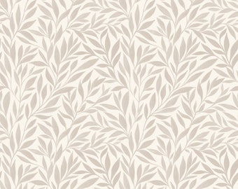 Beige Willow Leaves, Botanical Pattern, Design, Seamless Pattern, Fabric Pattern