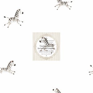Exclusive Seamless Pattern Running Zebra, Design, Fabric Print, Nursery, Sewing, Minimalistic, Floral, Commercial Use