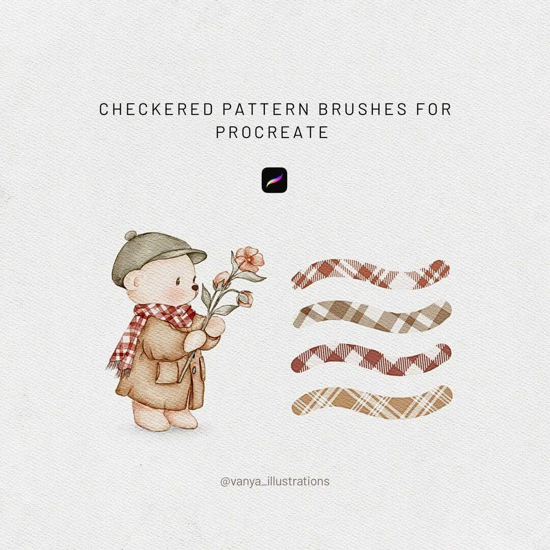 Checkered Pattern Brush Set for Procreate, Brush Set for Ipad, Brush ...