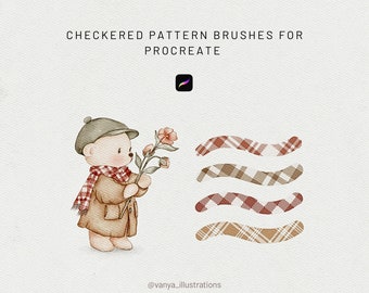 Checkered Pattern Brush Set for Procreate, Brush Set for iPad, Brush Pack, Procreate Brushes