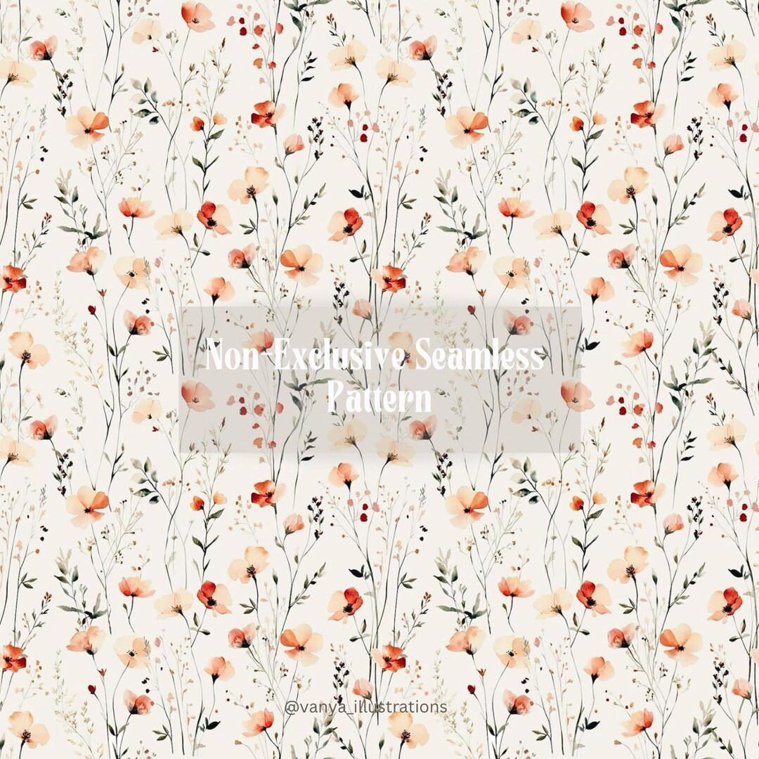 Non-exclusive Seamless Pattern Wildflower Meadow 02, Pattern Design ...
