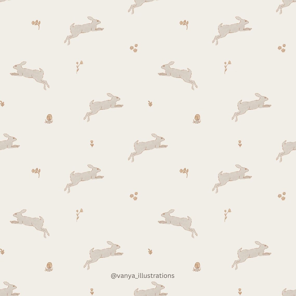 Non-exclusive Seamless Pattern Vintage Rabbit, Design, Fabric Pattern ...