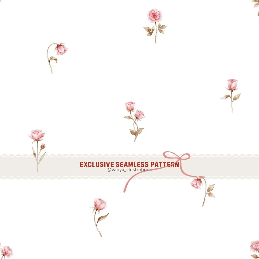 Tiny Roses Design Exclusive Seamless Pattern Tiny Roses, Seamless Design, Fabric Print ...
