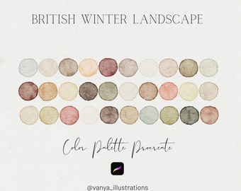 British Winter Landscape, Procreate Color Palette, Procreate Swatches, Color Swatches, Procreate, Digital Download