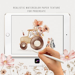 Realistische aquarel ruwkorrelige papiertextuur voor Procreate, aquarel Procreate, Procreate, papiercanvas voor Procreate, iPad, canvas