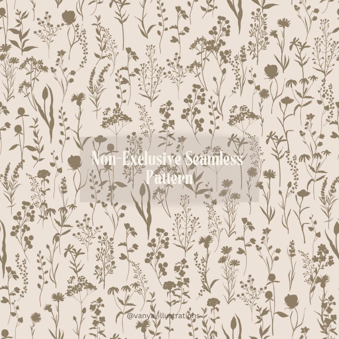 Non-exclusive Seamless Pattern Wildflowers 02, Pattern Design, Seamless ...