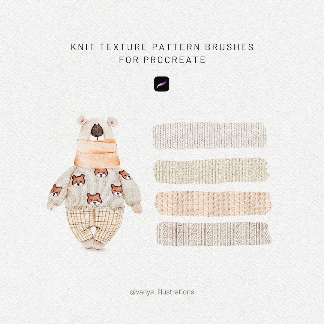 Knit Texture Pattern Brush Set for Procreate, Brush Set for Ipad, Brush
