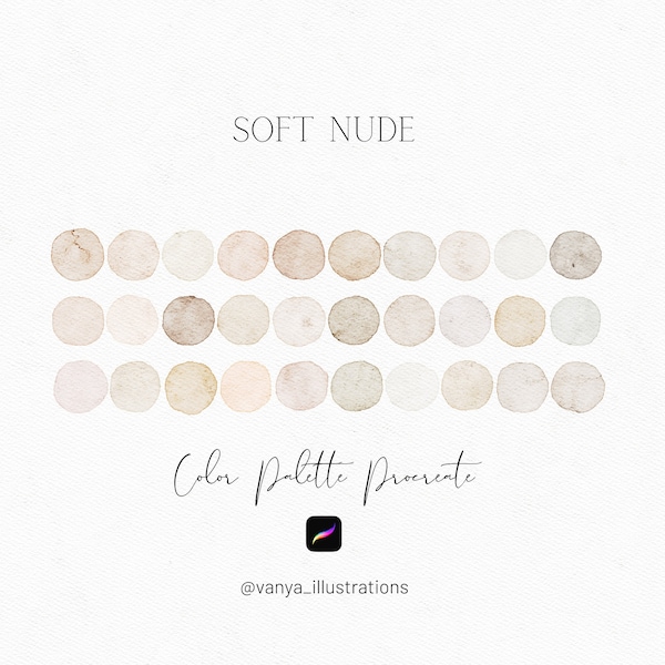 Soft Nude, Procreate Color Palette, Procreate Swatches, Color Swatches, Procreate, Digital Download