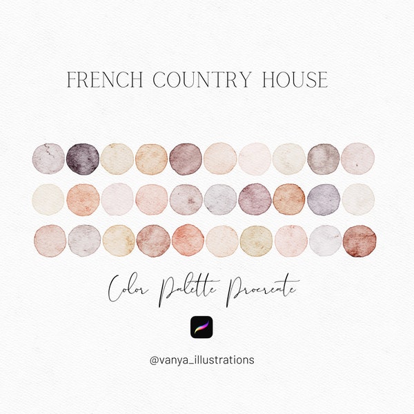 French Country House, Procreate Color Palette, Procreate Swatches, Color Swatches, Procreate, Digital Download