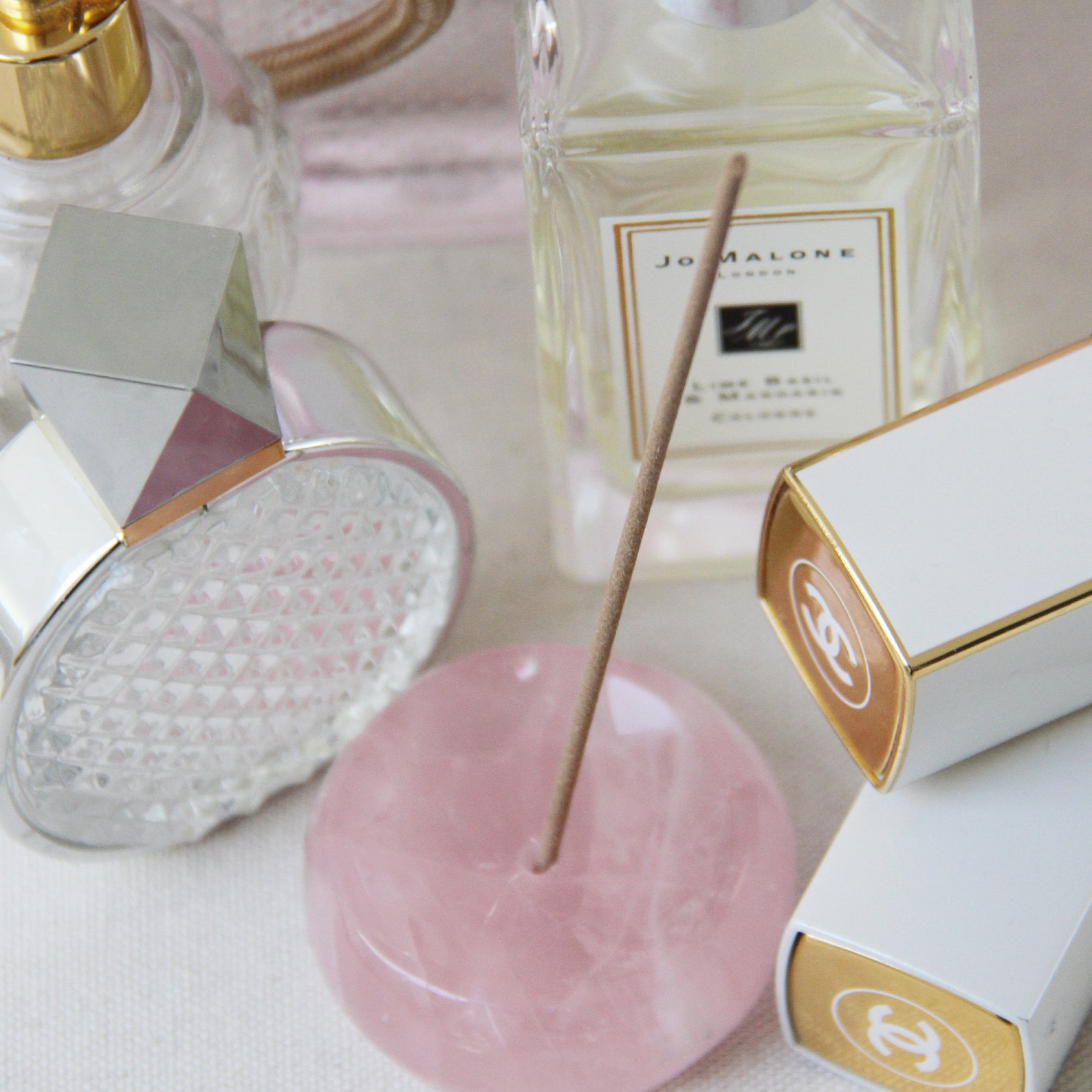 Rose Quartz Pebble Incense Holder Etsy