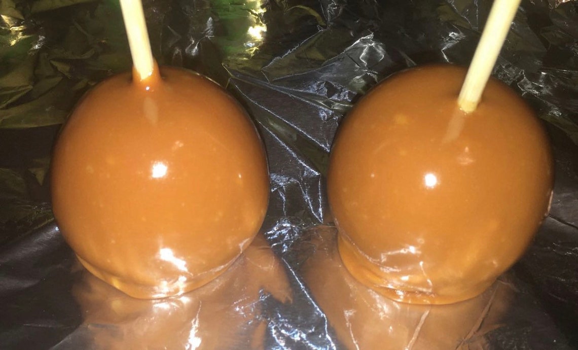 THREE Caramel Apple Granny Smith Apples Caramel Apple With Etsy