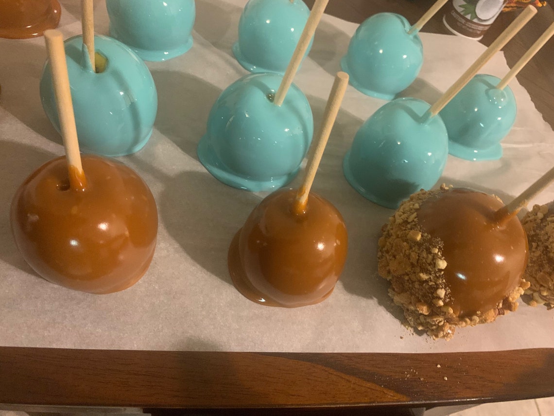 THREE Caramel Apple Granny Smith Apples Caramel Apple With Etsy