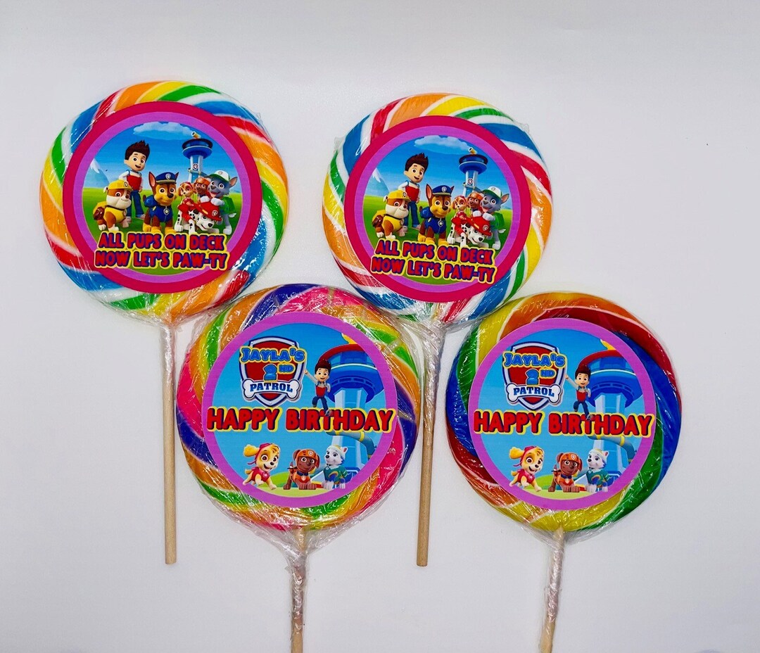 Custom Paw Patrol Lollipop Stickers With Lollipop Marshall Etsy