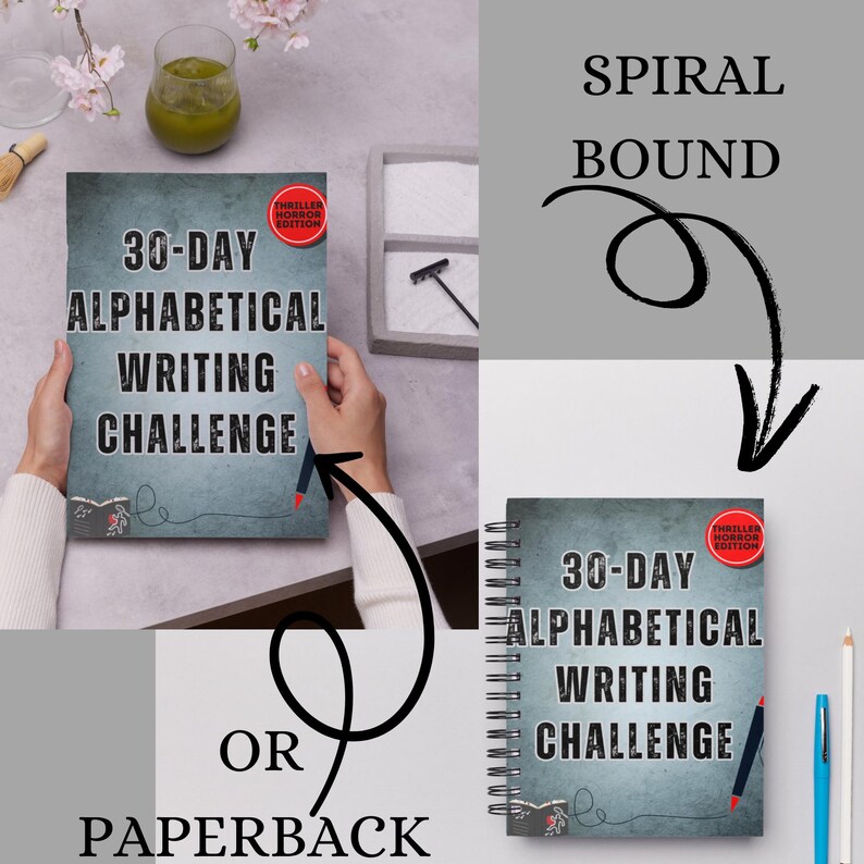 writing journal in spiral notebook or paperback book