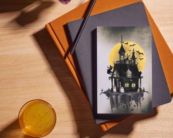 Ghost Reading-dagboek: boektracker, spookachtig ontwerp - 6 x 9 spiraalvormig notitieboek