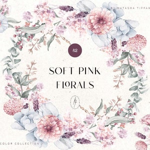 Blush Floral Watercolor Clipart,Soft Floral Clipart,Pink Floral Wedding Clipart,Floral PNG,Watercolor Clipart,Wedding Bouquet,Floral Clipart