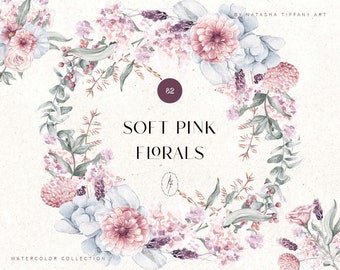 Clipart aquarelle florale fard à joues, Clipart floral doux, Clipart mariage floral rose, PNG floral, Clipart aquarelle, bouquet de mariage, Clipart floral