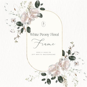 Peony Frame Clipart, Floral Frame, Wedding Floral Clipart,Peony Clipart,Peach Floral Frame,Watercolor Floral Clipart,Watercolor Clipart