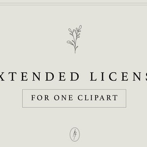 Extended Commercial Use License, ONE individual clipart | NTartistry