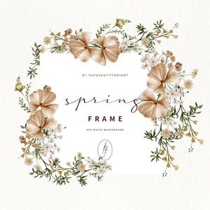 Imágenes prediseñadas florales de primavera, imágenes prediseñadas de flores silvestres de acuarela, imágenes prediseñadas florales boho, marco de flores silvestres, imágenes prediseñadas botánicas, imágenes prediseñadas de boda, marco floral