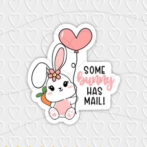 Some Bunny Has Mail Digital Design | Small Business / Pen Pal Packaging | Cricut, Silhouette, & Avery Print Cut PNG