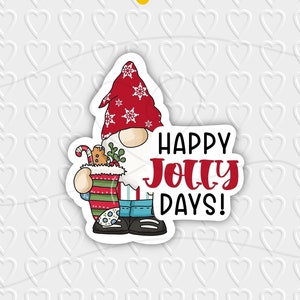 Happy Jolly Days Gnome Digital Design | Opakowania świąteczne / świąteczne | Cricut, Silhouette i Avery Print Cut PNG