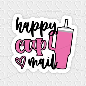 Happy Cups Post Digitales Design | Verpackung für Kleinbetriebe | Cricut, Silhouette, & Avery Print Schnitt PNG