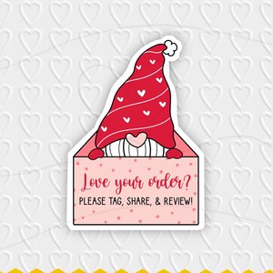 ¿Te encanta tu pedido? Por favor, etiquete, comparta y revise el diseño digital / Gnome Thank You Packaging / Cricut, Silhouette y Avery Print Cut PNG