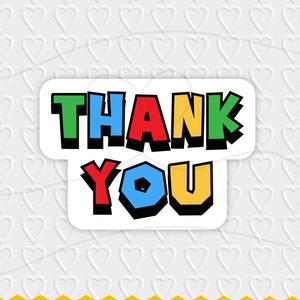 Super Mario inspiriert Danke, digitales Design | Kleine Geschäfts- und Geschenkverpackungen | Cricut, Silhouette, & Avery Print Schnitt PNG
