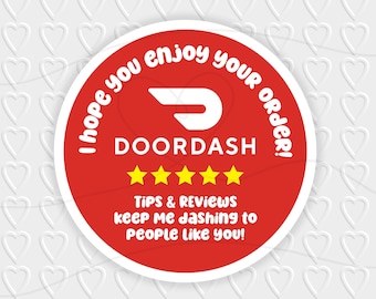Conductor de entrega de alimentos Diseño de pegatinas inspirado en DoorDash / Embalaje de orden de entrega / Cricut, Silhouette y Avery Print Cut PNG