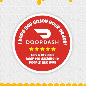 Design de adesivo inspirado no DoorDash do motorista de entrega de comida | Embalagem de pedido de entrega | Cricut, Silhueta e Avery Print PNG