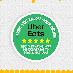 Motorista de entrega de comida Uber Eats inspirou design de adesivos | Embalagem de pedido de entrega | Cricut, Silhueta e Avery Print PNG