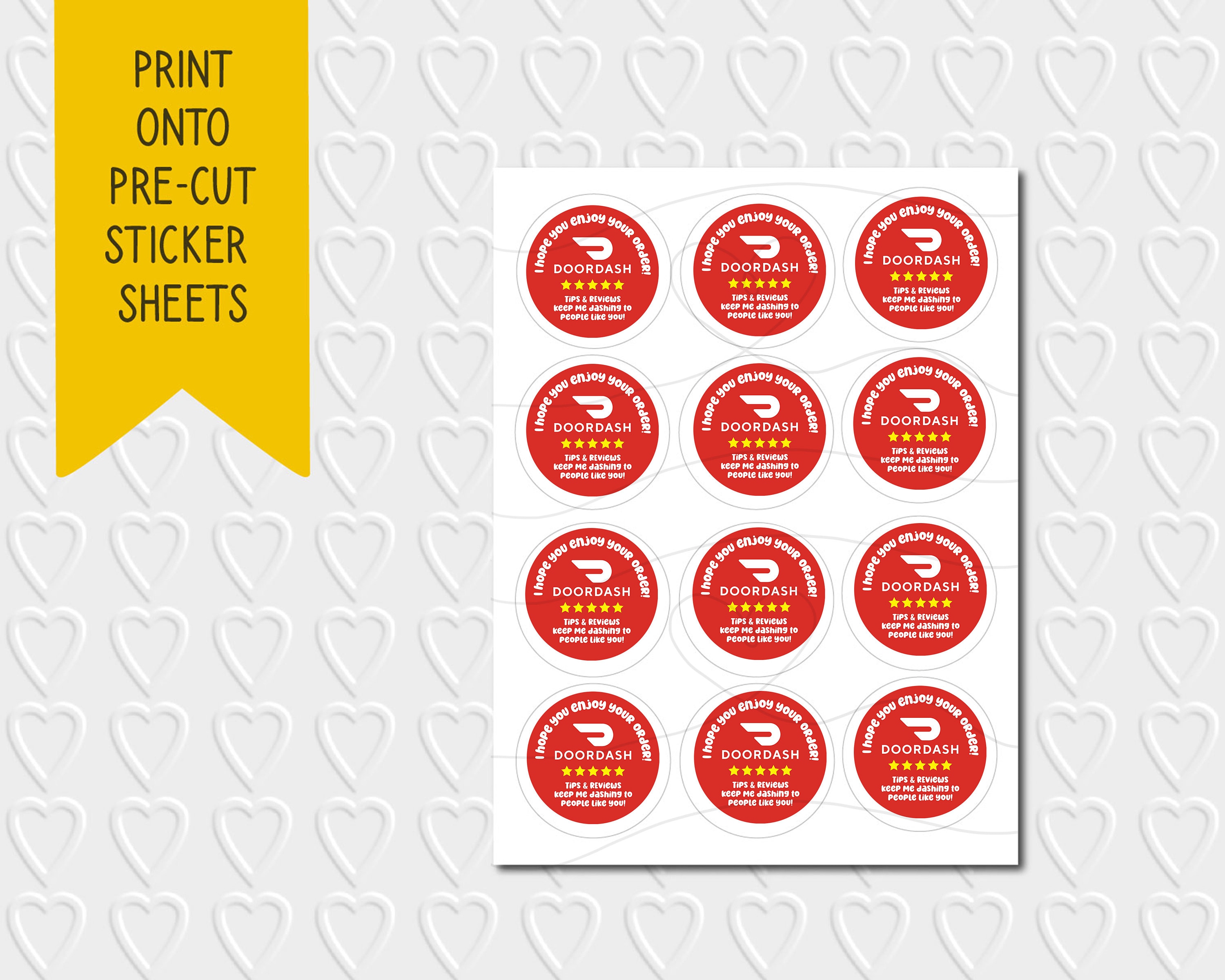 Food Delivery Driver Doordash Inspired Sticker Design | Delivery Order ...