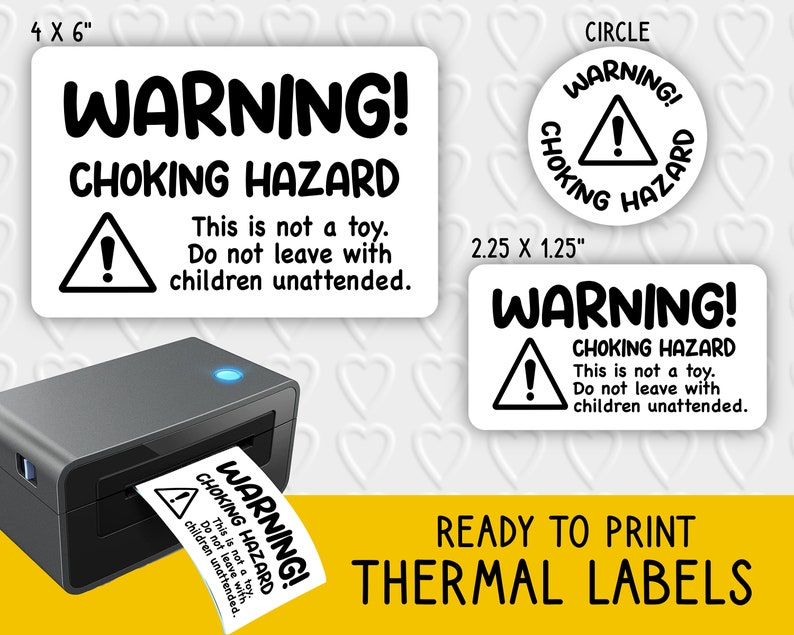 Photo inspiration: Cardboard Packing Materials Choking Hazard Reference: Warning Choking Hazard Thermal Label Designs