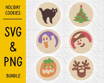 Holiday Sugar Cookies SVG PNG | Inspired by Christmas / Halloween Pillsbury Cookies | Vinyl Crafting & Sublimation | With Commercial License