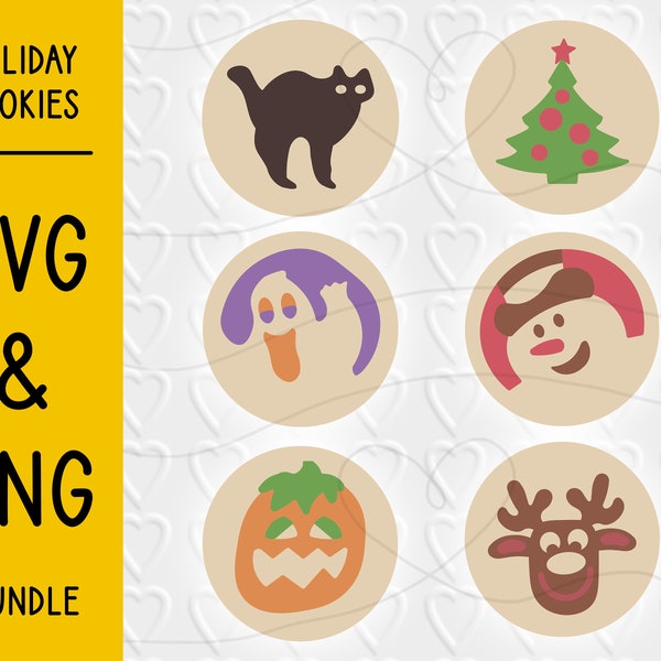 Holiday Sugar Cookies SVG PNG | Inspired by Christmas / Halloween Pillsbury Cookies | Vinyl Crafting & Sublimation | With Commercial License
