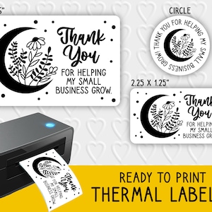 Merci d'avoir aidé ma petite entreprise à développer des designs d'étiquettes thermiques | Emballage pour petites entreprises | Pour imprimantes thermiques | Rollo, Munbyn, Epson