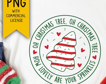 Digital design för julgranstårta | Rolig juldesign för sublimering, hantverk och mer | PNG med kommersiell licens